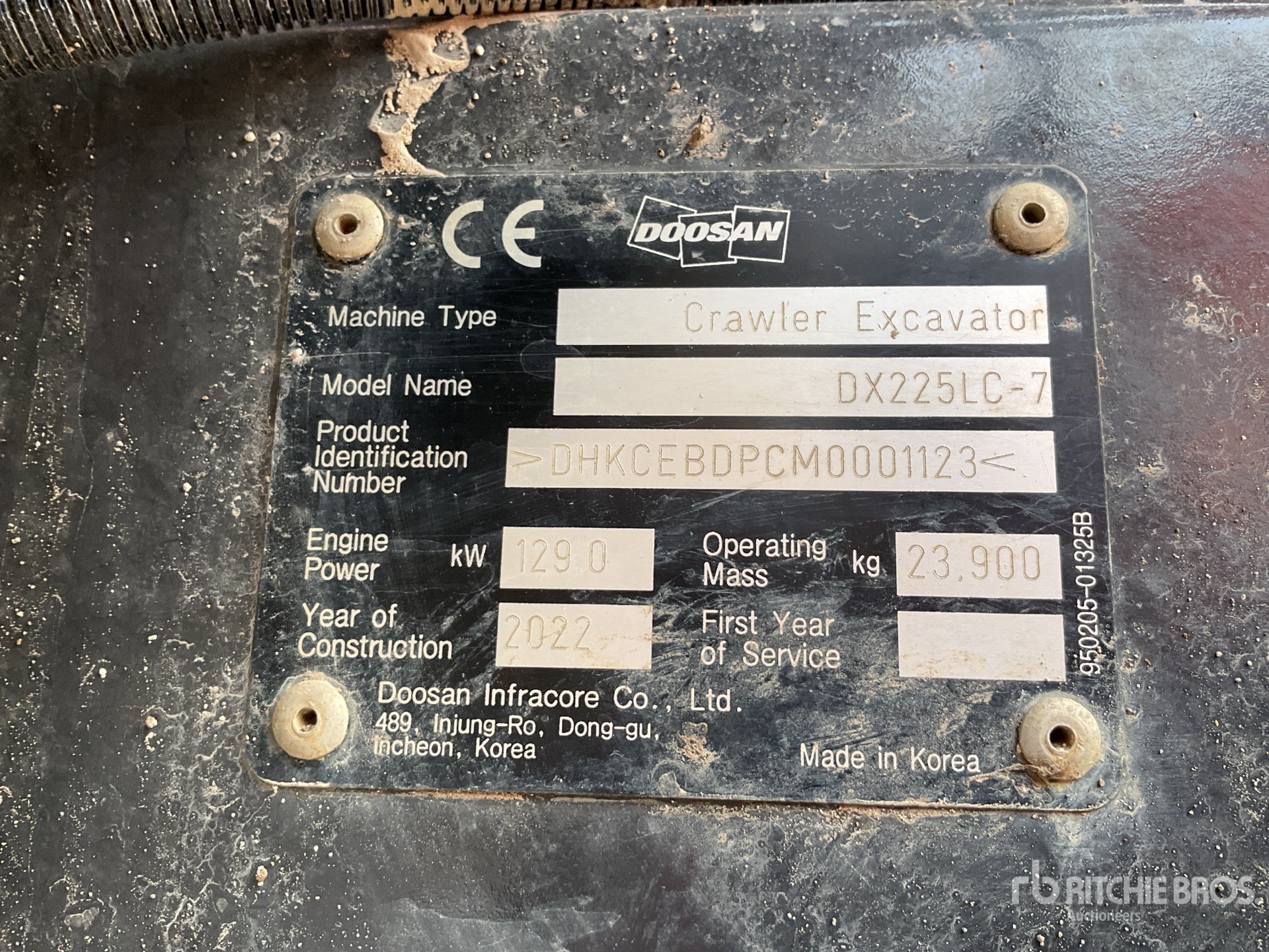 2022 Doosan DX225LC-7 Tracked Excavator