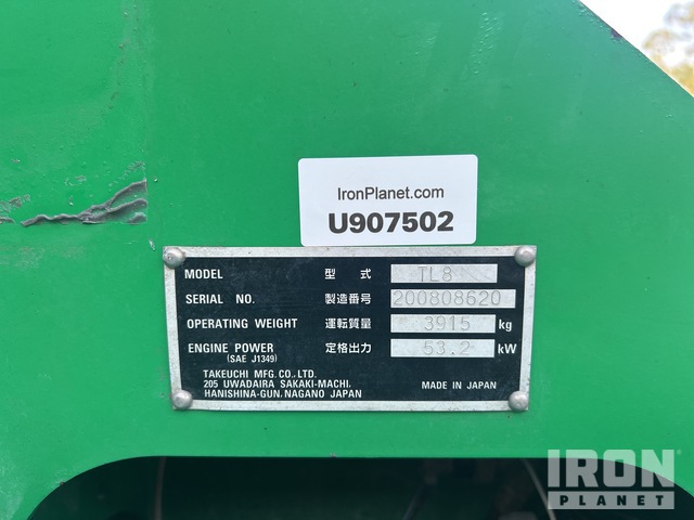 MINI CARGADOR SOBRE ORUGAS 2019 TAKEUCHI TL8