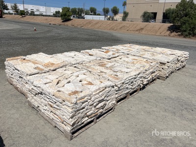 Quantity of (10) Pallets of Austin White Limestone Blend Mosaic Thin Veneer Pierres (Unused)