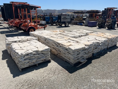 Quantity of (10) Pallets of Austin White Limestone Blend Mosaic Thin Veneer Pierres (Unused)