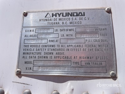 1995 Hyundai 53 ft x 102 in T/A Van Trailer