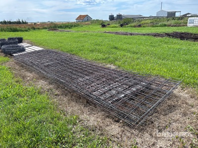 Quantity of (9) 16 ft x 4 ft 6 in Galvanized Wired Site Fence