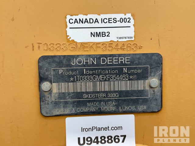 MINI CARGADOR SOBRE ORUGAS 2018 JOHN DEERE 333G