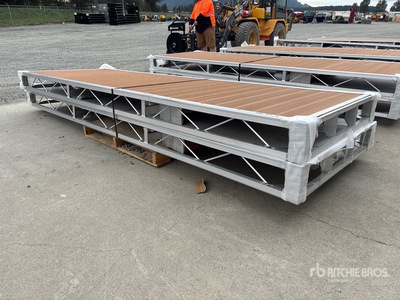 Quantity of (2) 2025 BYT BDF410 4 ft x 12 ft Aluminum Boat Dock Section Kit (Unused)