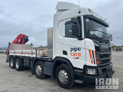 2022 Fassi F185A.2.26XE 5050 kg Articulated Boom on 2024 Scania R560 8x4 Twin-Steer Flatbed Truck with Crane