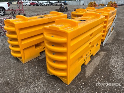 Quantity of (4) 2000lb Water Filled Barriers Barrière