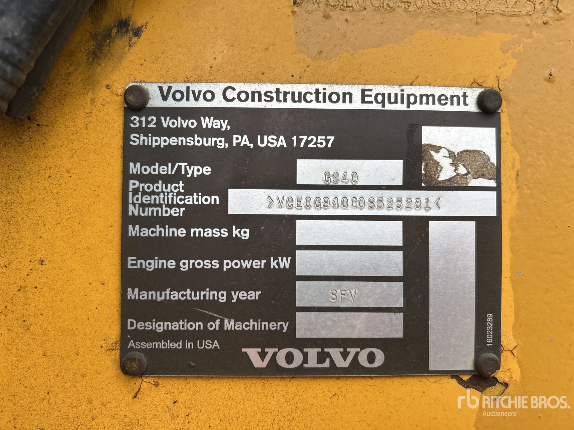 2011 Volvo G940 Motor Grader