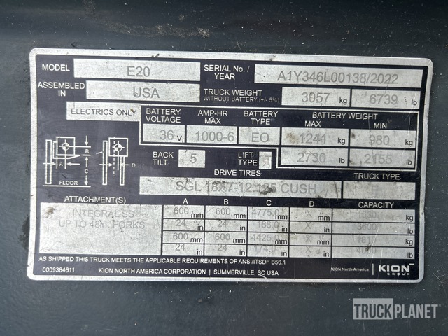 MONTACARGAS ELéCTRICO LINDE E2036V