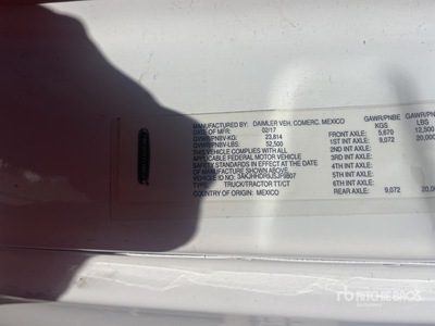 2018 Freightliner Cascadia 126 6x4 Tracteur Routier Couchette (Inoperable)