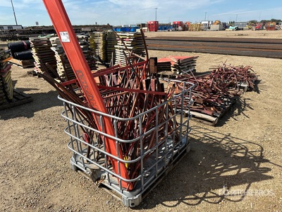 Quantity of (3) Pallets of Metal A-Frame Stands For الحواجز