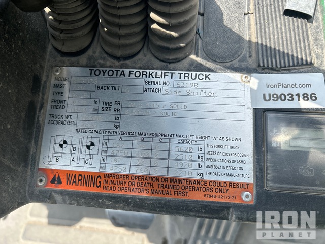 MONTACARGAS 2015 TOYOTA 8FGU30