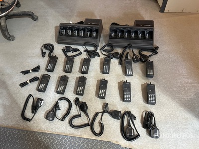 Quantity of (12) Motorola HT1000 VHF DTMF Portable Two-Way Radios