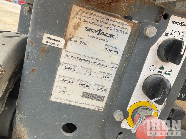 ELEVADOR TIJERA 2017 SKYJACK SJIII3219