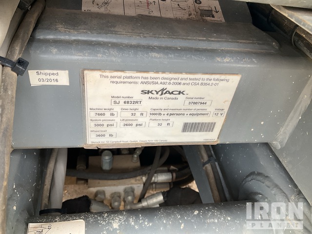 ELEVADOR TIJERA 2016 SKYJACK SJ6832RT