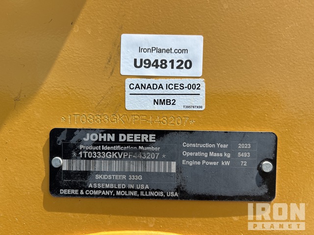 MINI CARGADOR SOBRE ORUGAS 2023 JOHN DEERE 333G