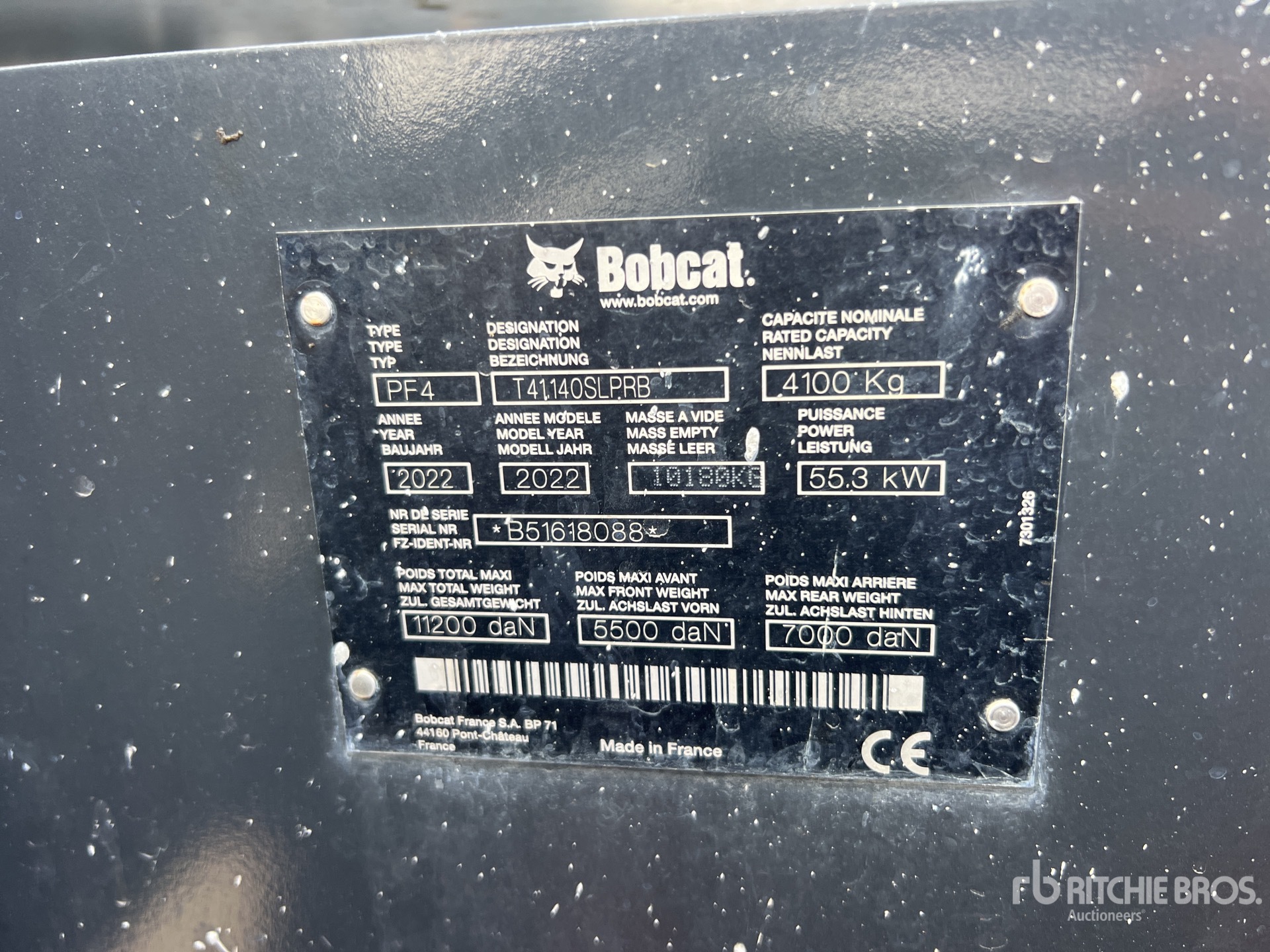 2022 Bobcat T41140SLPRB Chariot Telescopique を見 Telehandler