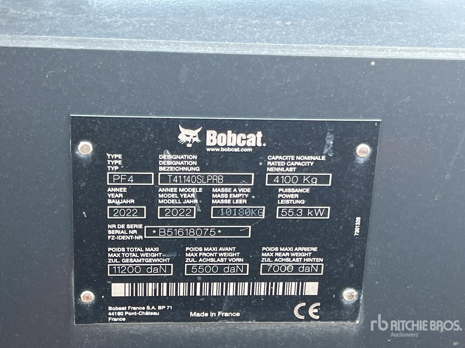 2022 Bobcat T41.140 SLPRB Chariot Telescopique رافع تليسكوبى