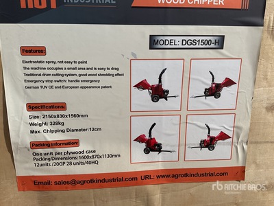 2025 AGT DGS1500-H Tow-Behind Hydraulic Wood Chipper (Unused)