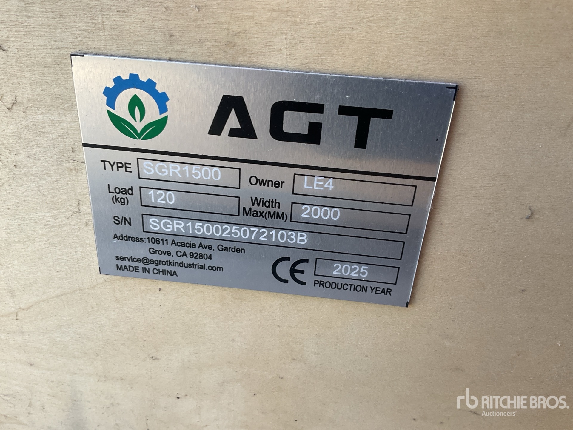 2025 AGT SGR1500 Walk-Behind Stump Grinder (Unused)