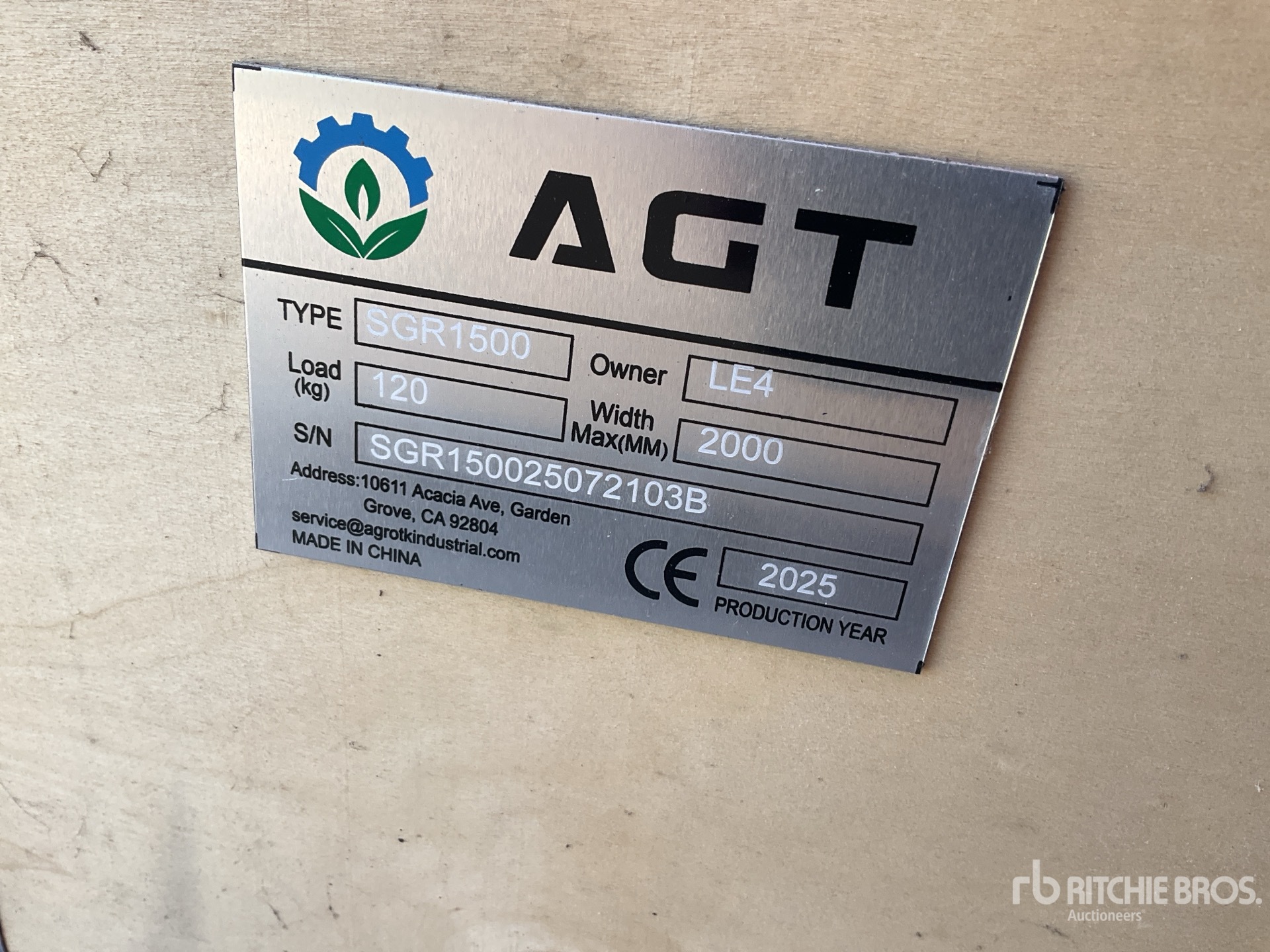 2025 AGT SGR1500 Walk-Behind Stump Grinder (Unused)