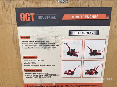 2025 AGT TCR650 Walk Behind Trencher (Unused)