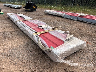Quantity of (205) 18 ft Red Steel Roofing