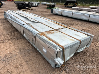 Quantity of (466) 14 ft Grey Steel Roofing