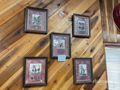 Quantity of (5) framed coin collections Antiguedades
