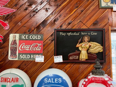 Quantity of (2) Coca Cola collectable signs