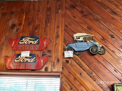 Quantity of (2) Ford Tire Signs with Model T Wall Art