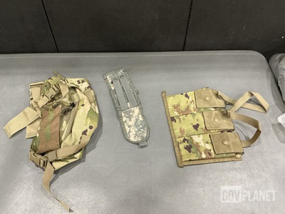 (66) Bandoleer Ammunition Pouches, (32) Waist Packs & Assorted Items