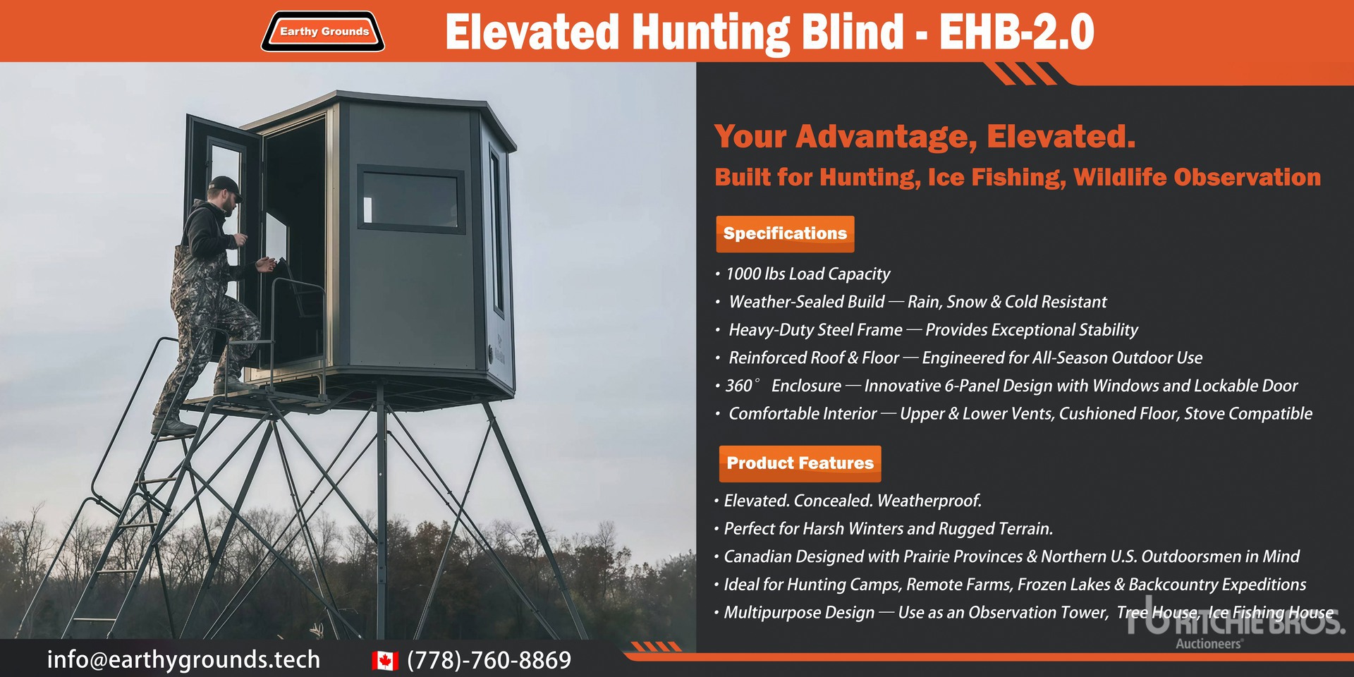 EG EarthyGrounds EHB-2.0 Elevated Hunting Blind
