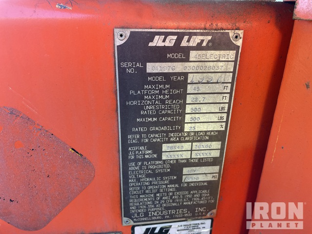 ELEVADOR ARTICULADO 1997 JLG 45ELECTRIC