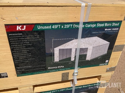 KJ K4525 Double Garage Steel Barn Shed - Unused