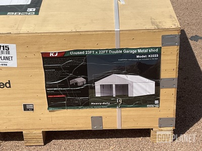 KJ K2223 Double Garage Metal Shed - Unused