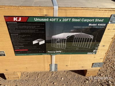 KJ K4020 Steel Carport Shed - Unused
