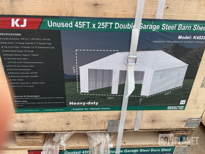 KJ K4525 Double Garage Steel Barn Shed - Unused