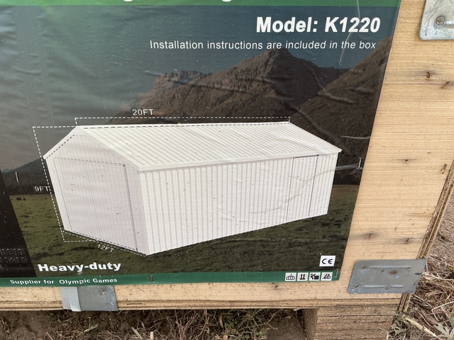 KJ K1220 Single Garage Metal Shed - Unused KJ K1220 Single Garage Metal Shed - Unused