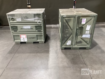 (2) Plastics Research 102440-101 Pallet Containers
