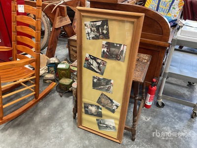 framed photos of car restoration Antichità