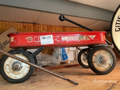 antique red wagon