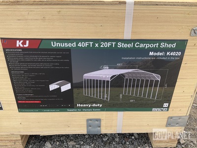KJ K4020 Steel Carport Shed - Unused