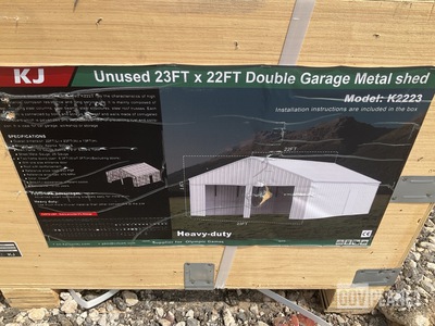 KJ K2223 Double Garage Metal Shed - Unused
