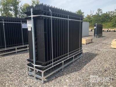 (24) Pieces of KJ Powder Coated Steel Fence w/(25) Post Connectors - Unused