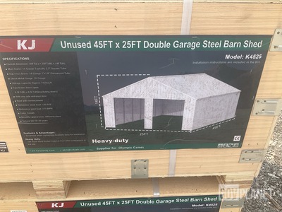 KJ K4525 Double Garage Steel Barn Shed - Unused