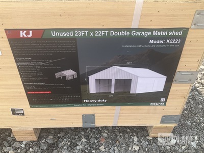 KJ K2223 Double Garage Metal Shed - Unused