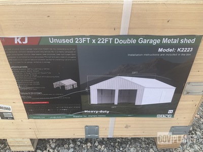 KJ K2223 Double Garage Metal Shed - Unused