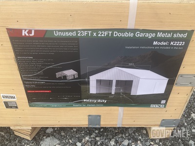 KJ K2223 Double Garage Metal Shed - Unused