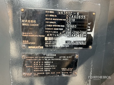 2019 Komatsu WA380Z-6 Wheel Loader