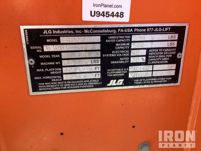 ELEVADOR ARTICULADO 2015 JLG E400AJPN